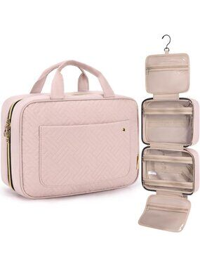 Travel Toiletry Bag with Hanging Hook | Water-Resistant Makeup Organizer